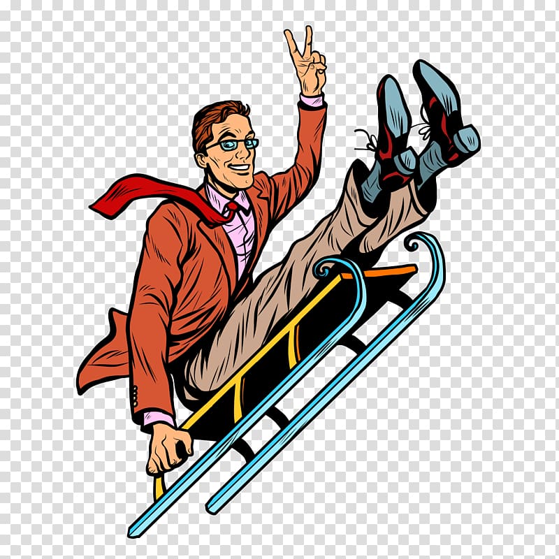 Pop art Illustration, A sled man transparent background PNG clipart