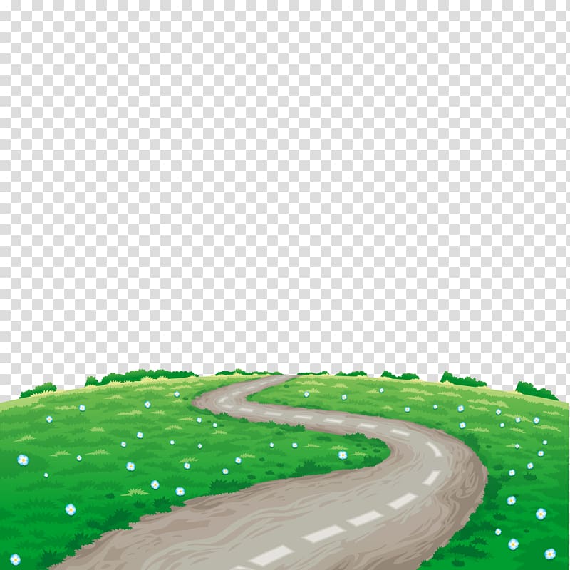 Landscape Illustration, spring road transparent background PNG clipart