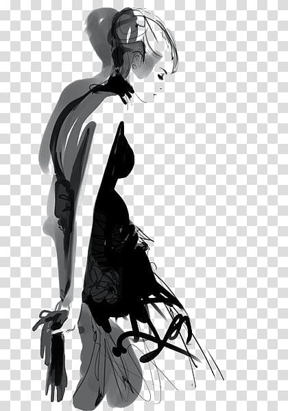Fashion sketchbook Fashion illustration Drawing Illustration, Fashion woman transparent background PNG clipart