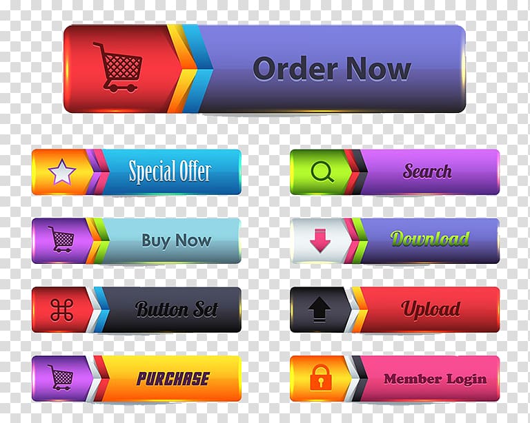 Order now button illustration, Button Menu Web page Icon, Shopping site navigation bars and buttons transparent background PNG clipart