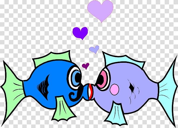 Kissing gourami Fish , Two People Kissing Cartoon transparent background PNG clipart