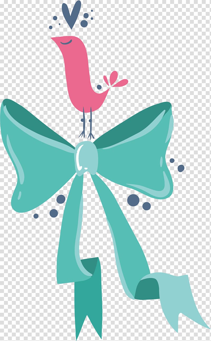 Bird, Blue bow transparent background PNG clipart