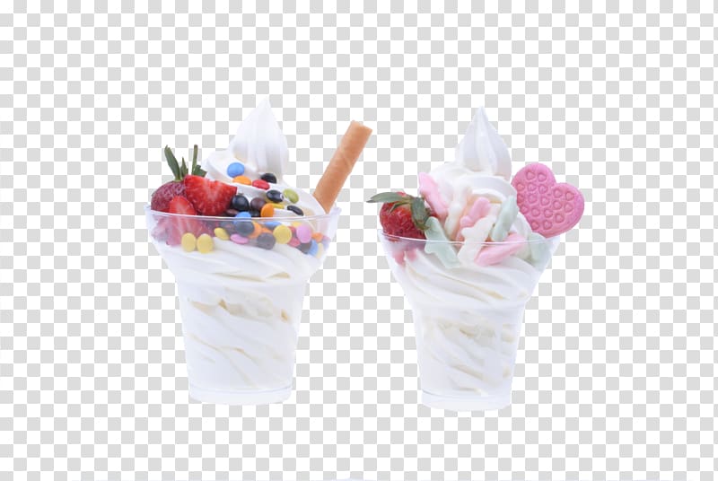 Sundae Gelato Frozen yogurt Parfait Sweetness, wafer cups transparent background PNG clipart