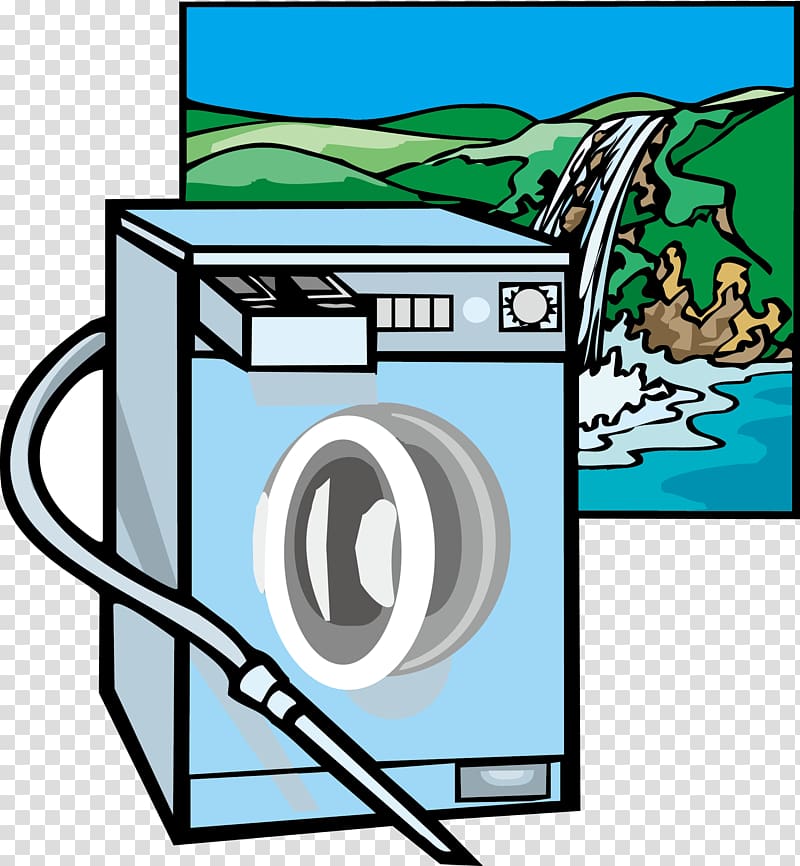 Washing machine Home appliance Electricity, Blue cartoon washing machine transparent background PNG clipart