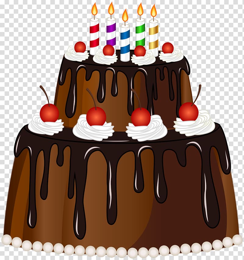 Birthday cake Cupcake Chocolate cake Torte, Birthday Cake with Candles transparent background PNG clipart