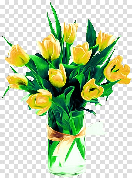 Tulips in a Vase Flower Floristry, tulip transparent background PNG clipart