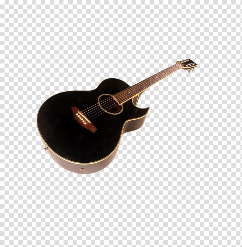 Acoustic guitar Ukulele Musical instrument Acoustic-electric guitar, Black guitar transparent background PNG clipart