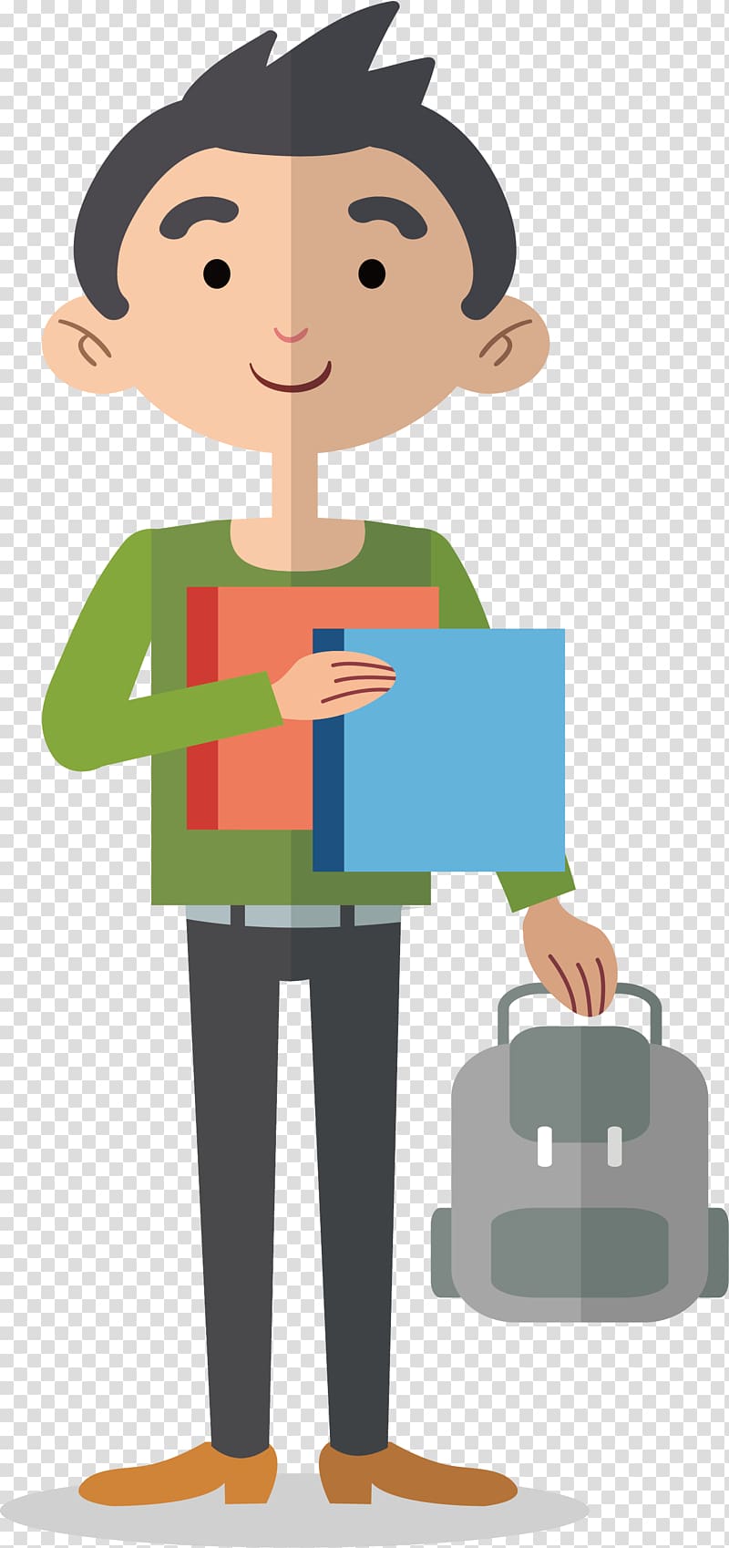 Drawing , The boy with the bag transparent background PNG clipart