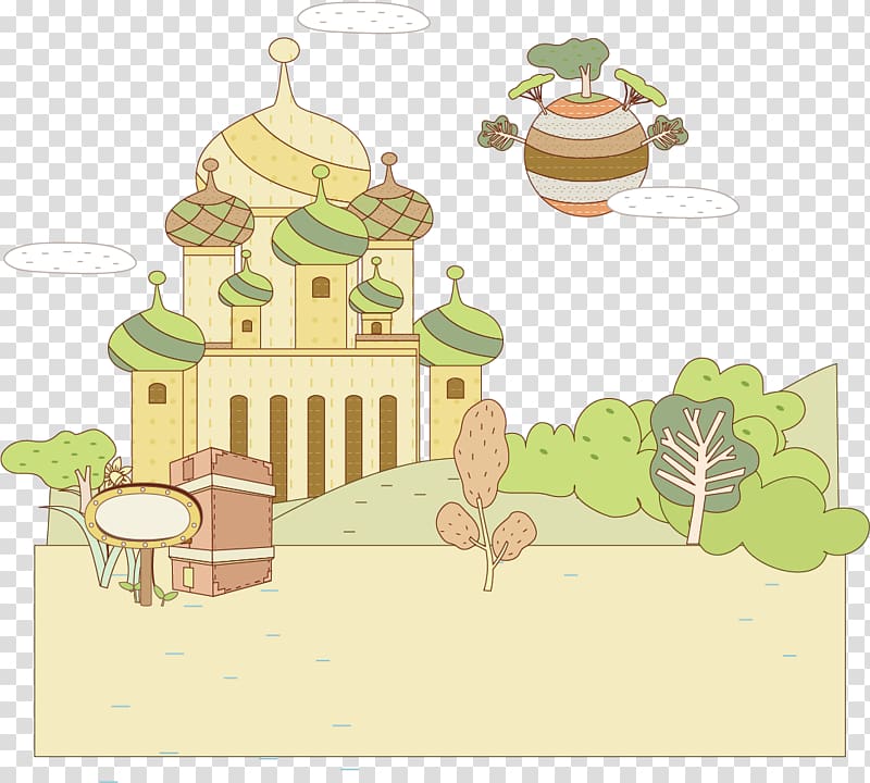 Travel Cartoon Illustration, Egypt landscape palace transparent background PNG clipart