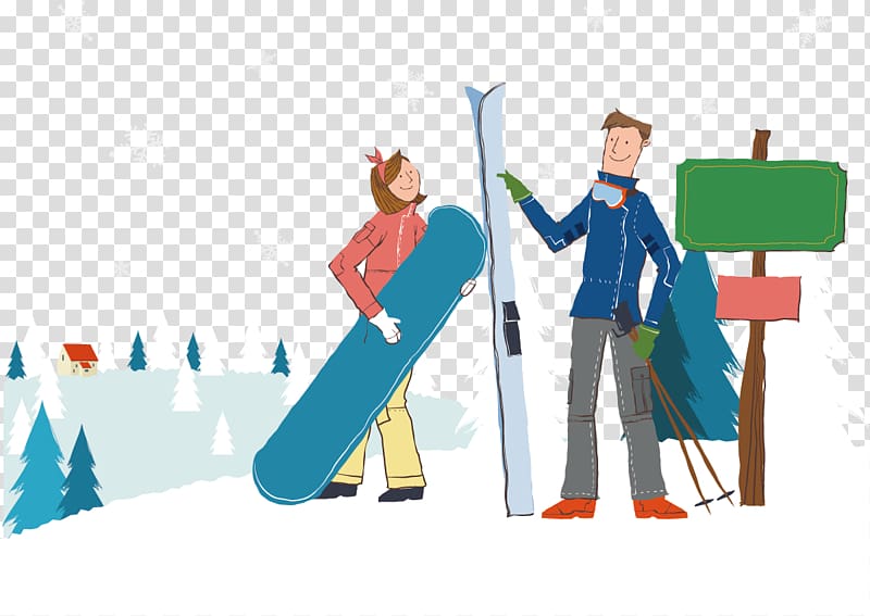 Ice skating Skiing Winter, Creative skating winter tourism transparent background PNG clipart