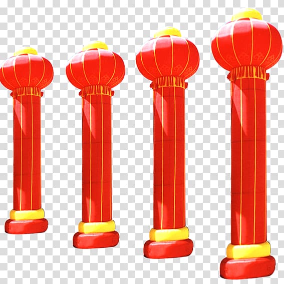 Inflatable Designer Google s, Inflatable lanterns column transparent background PNG clipart