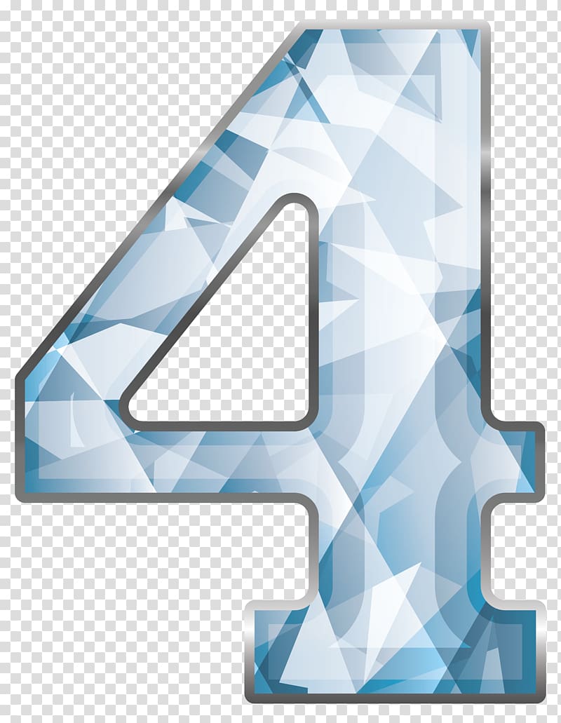 number 4 illustration, Number , Crystal Number Four transparent background PNG clipart