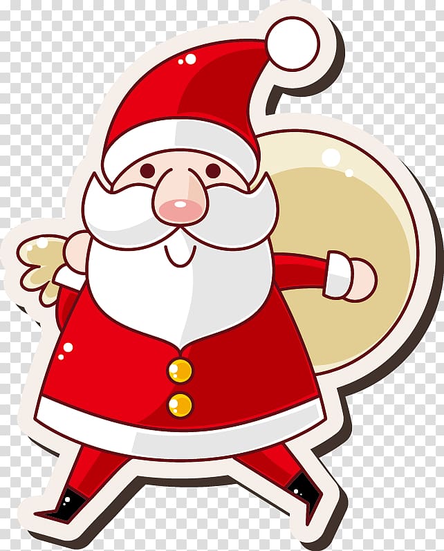 Santa Claus Christmas card Cartoon Greeting & Note Cards, Santa Claus material Cartoon Art transparent background PNG clipart