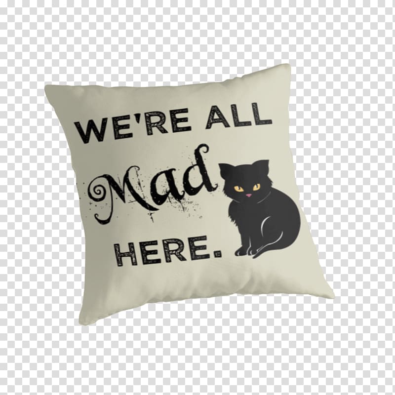 Lo Zaino Magico Throw Pillows Cushion Textile, we are all mad here transparent background PNG clipart