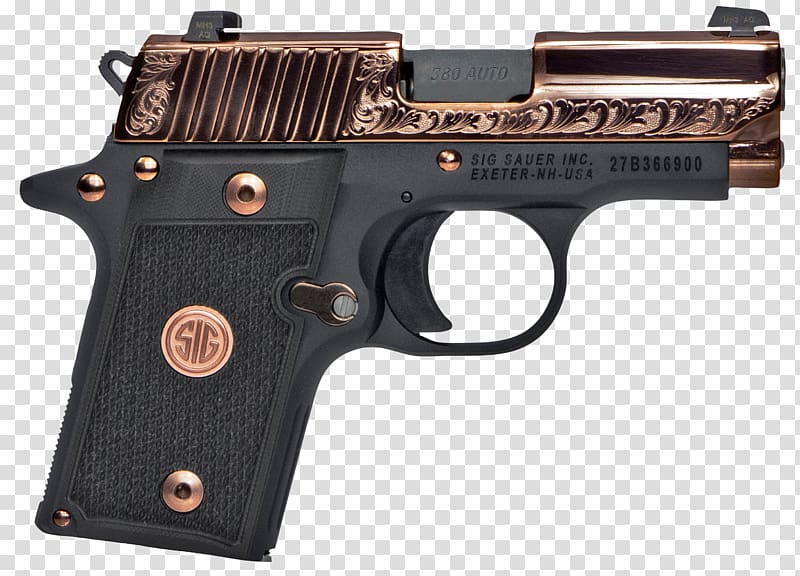 SIG Sauer P238 .380 ACP Automatic Colt Pistol, weapon transparent background PNG clipart