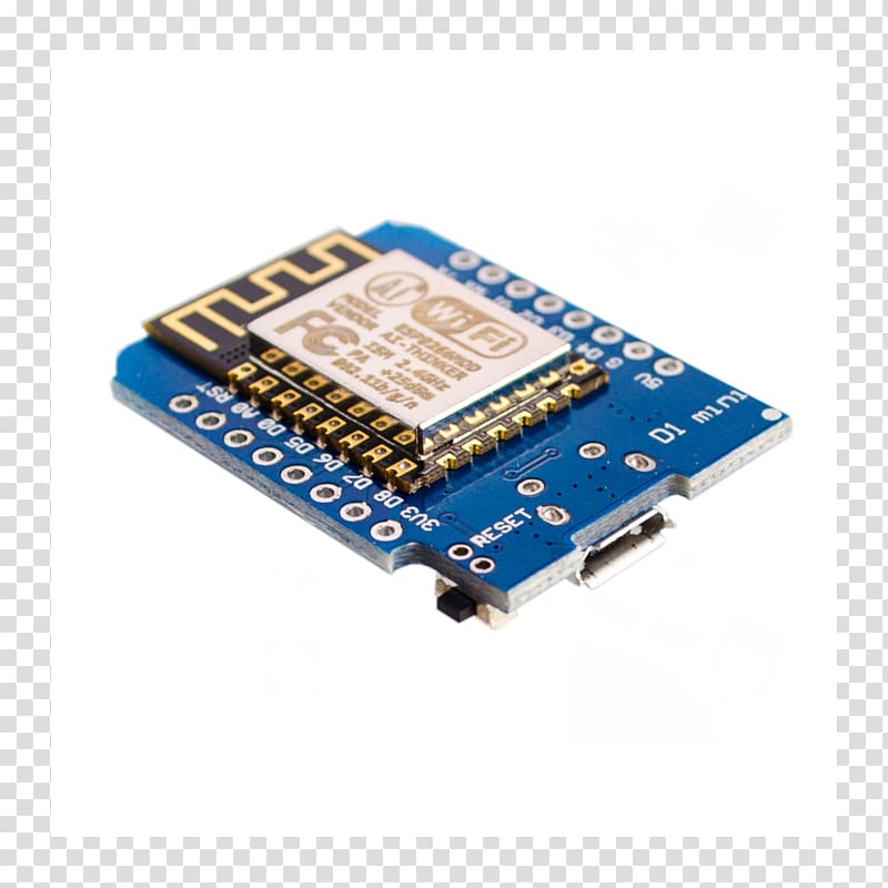 Microcontroller ESP8266 NodeMCU Wi-Fi WeMos D1 Mini, esp8266 transparent background PNG clipart