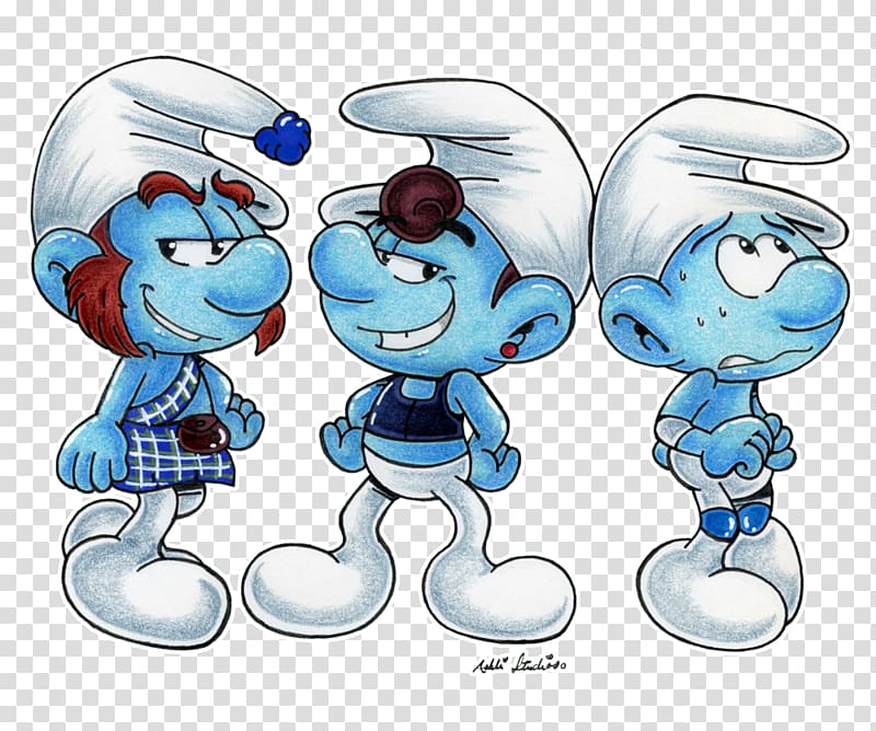Gutsy Smurf Baby Smurf Smurfette Brainy Smurf The Smurfs, Cartoon present transparent background PNG clipart