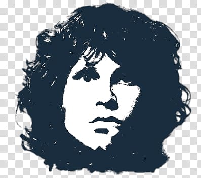 man portrait stencil, Jim Morrison Head transparent background PNG clipart