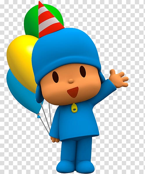 illustratoin, Pocoyo Holding Balloons transparent background PNG clipart