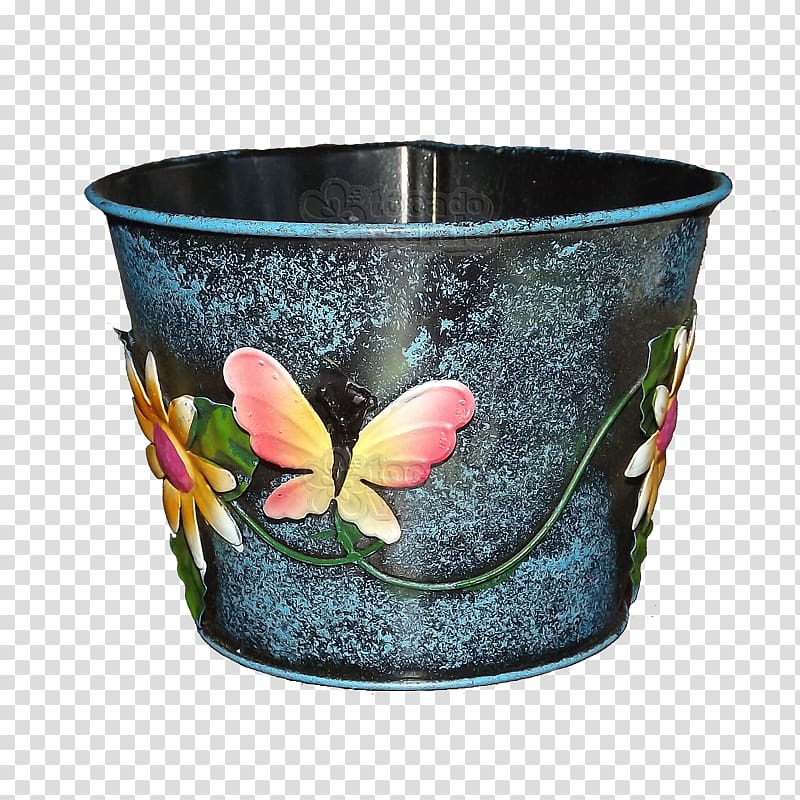 Flowerpot Metal Vase Cachepot Blue, vase transparent background PNG clipart