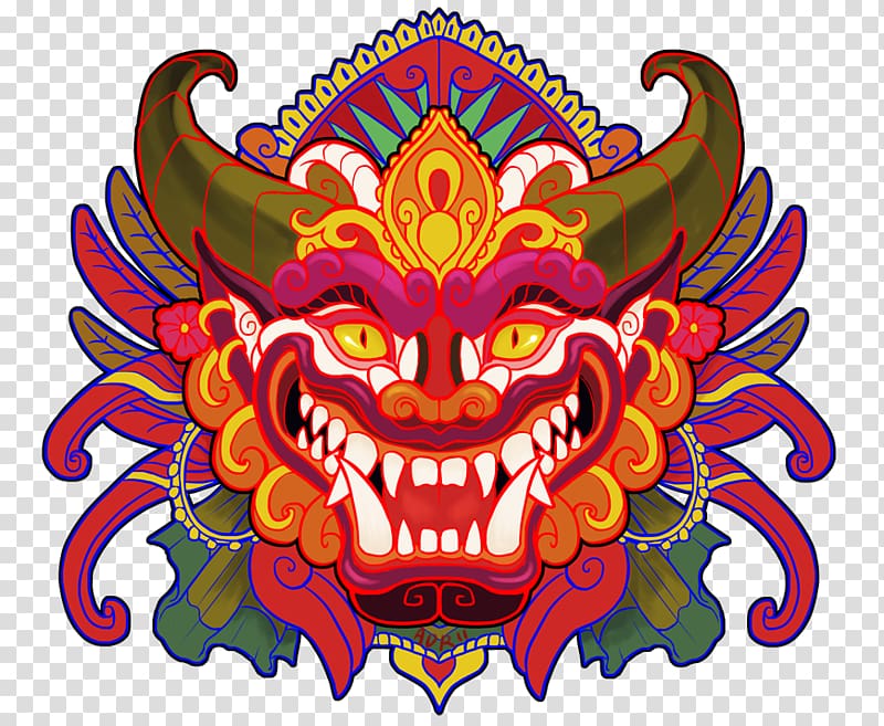 Balinese people Barong Rangda Mask, mask transparent background PNG clipart