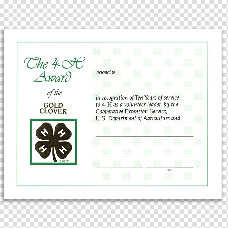 Public key certificate Academic certificate 4-H Information, Certificate of recognition transparent background PNG clipart