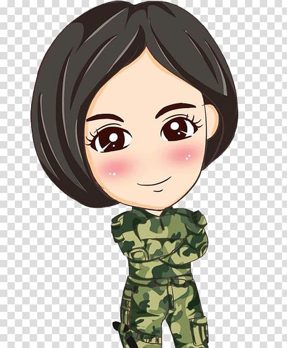 Commando female short hair clips transparent background PNG clipart