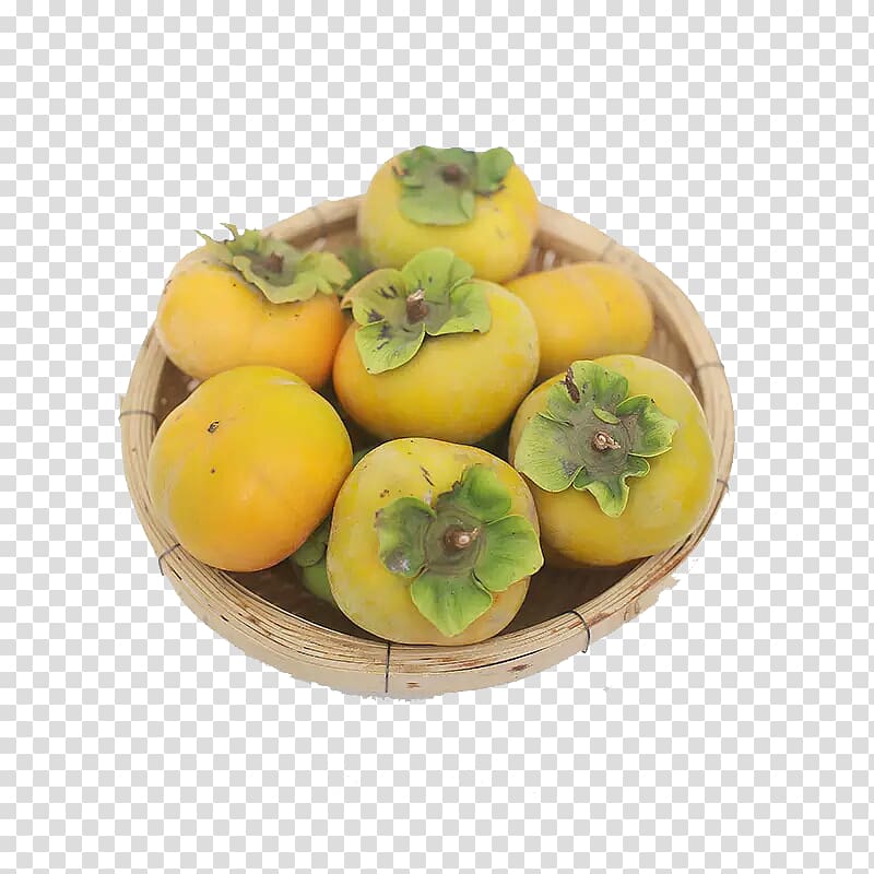 Fruit Japanese Persimmon Crab Food, Basket of persimmon transparent background PNG clipart