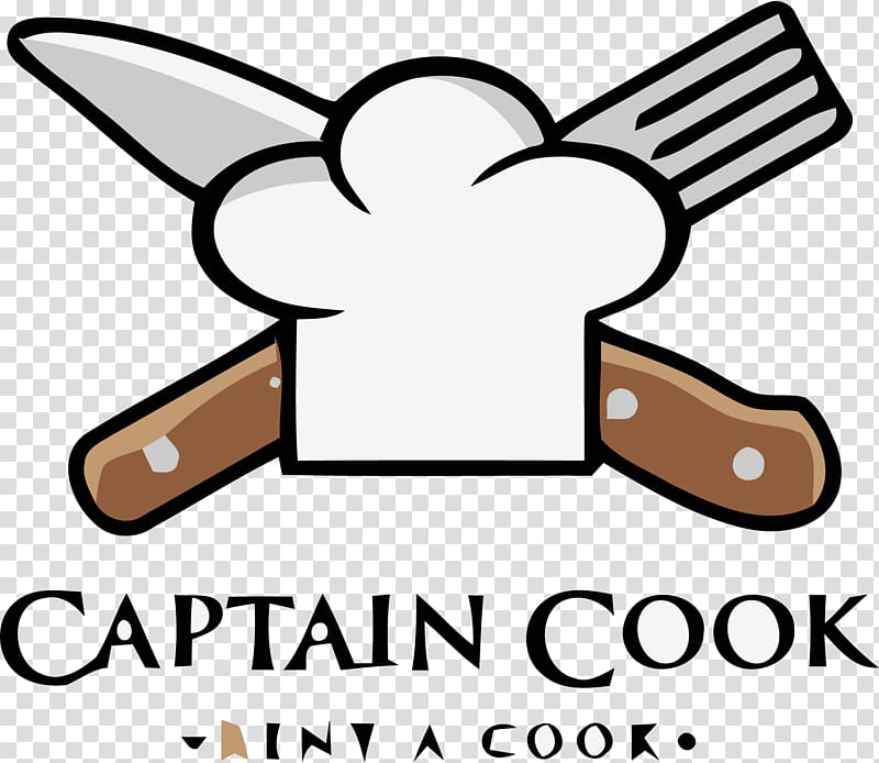 Captain Cook logo , Logo Kitchen Cooking Graphic Designer, Chef knife and fork style transparent background PNG clipart