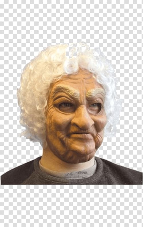 Old Lady Full Over The Head Mask Forehead Portrait,m-, mask transparent background PNG clipart