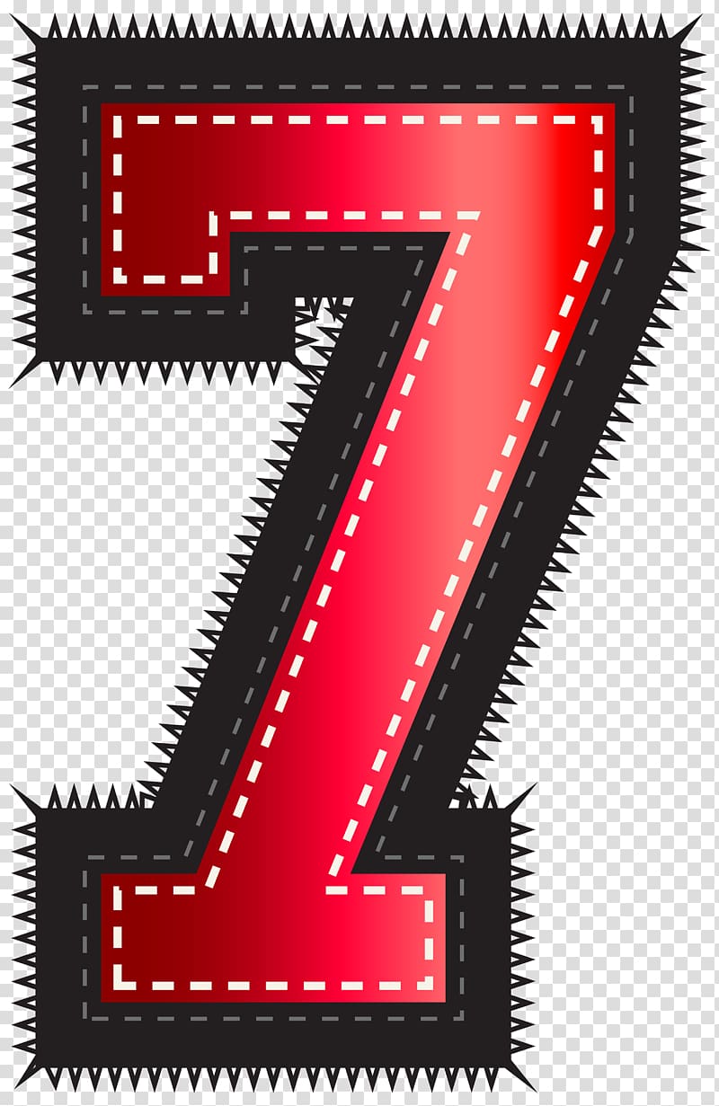 red and black 7 logo, , Red Sport Style Number Seven transparent background PNG clipart