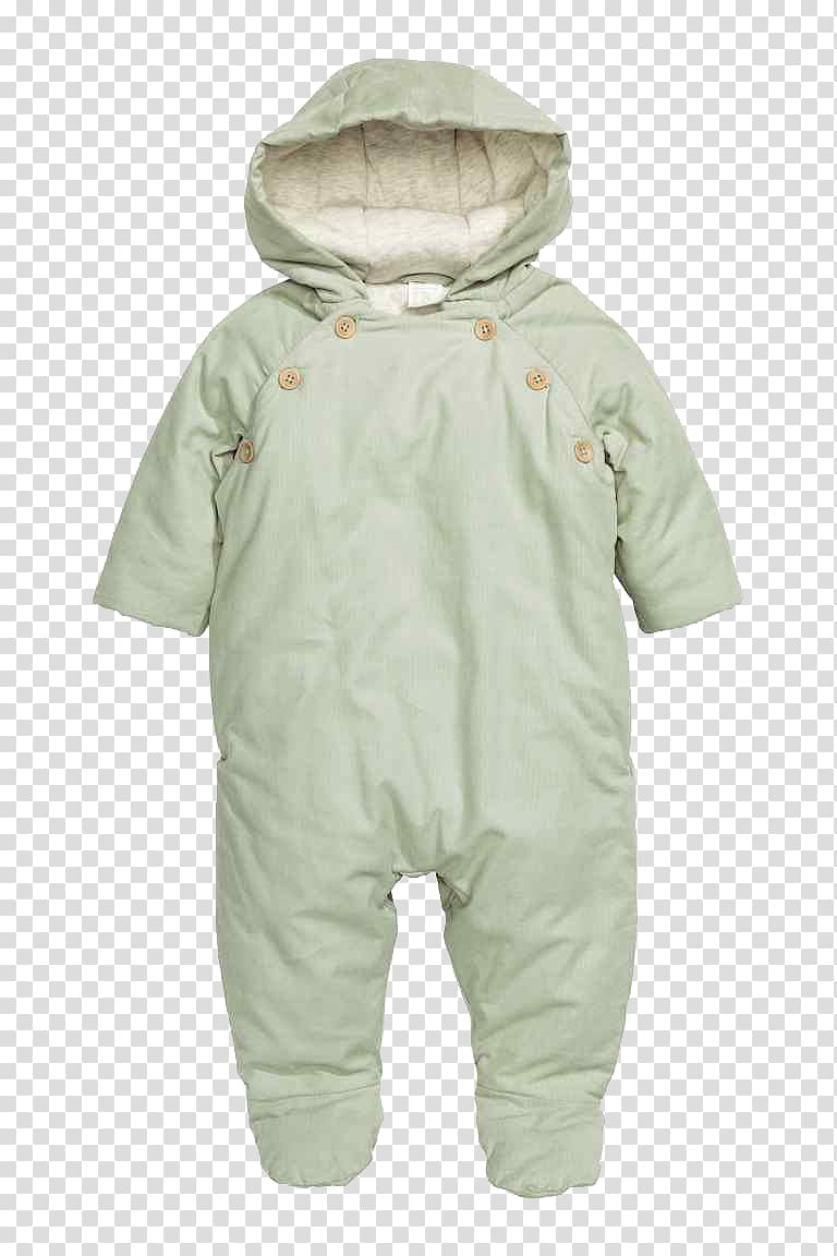 Hood Organic cotton Child H&M Boilersuit, Light green Kids transparent background PNG clipart