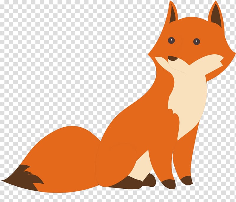 orange fox , Red fox Drawing Illustration, hand-painted cute Fox transparent background PNG clipart