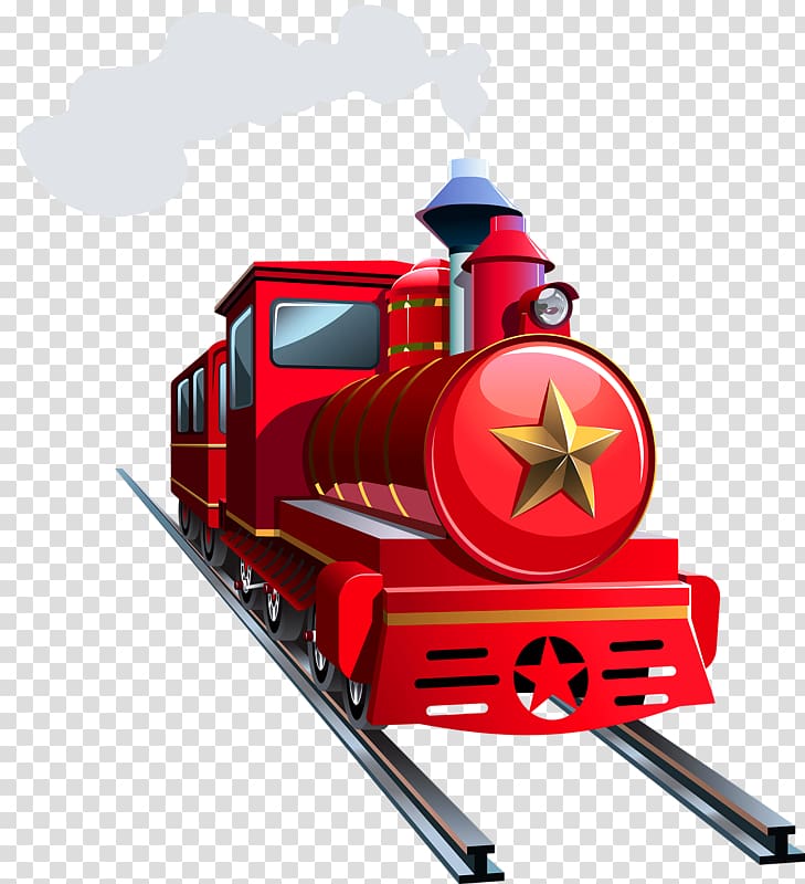 Train Cartoon Rail transport, Red Train transparent background PNG clipart
