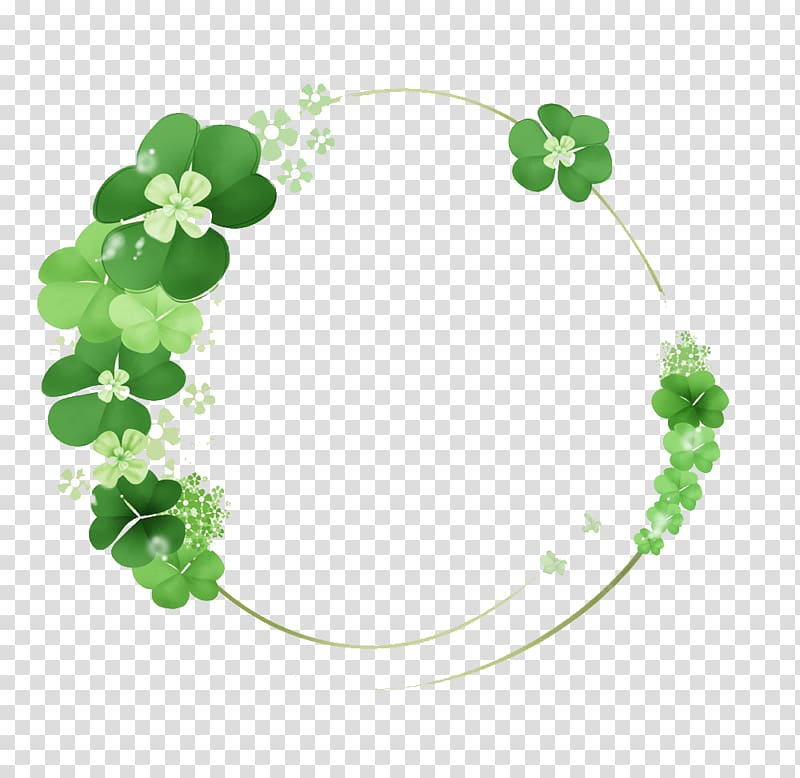 Green Clover Ring transparent background PNG clipart