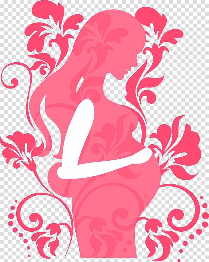 pregnant woman illustration, , Pregnant women in red silhouettes transparent background PNG clipart