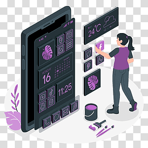 illustration, Phone customization, phone, device, technology, design, user, choice, preferences, settings transparent background PNG clipart thumbnail