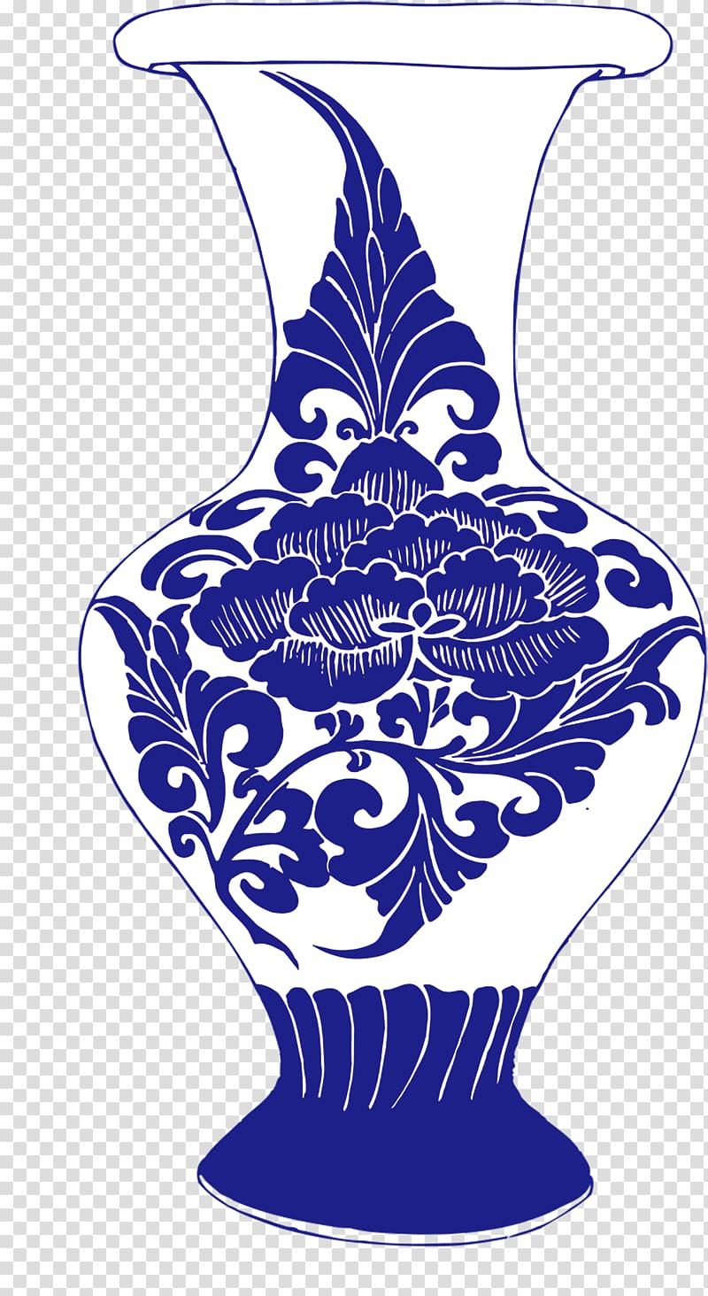 Blue and white pottery Porcelain Ceramic Motif, Chrysanthemum porcelain transparent background PNG clipart
