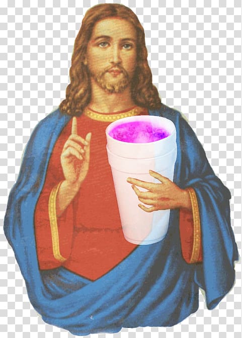 Jesus T-shirt Purple drank Sleeve Vestido camiseta, Jesus transparent background PNG clipart