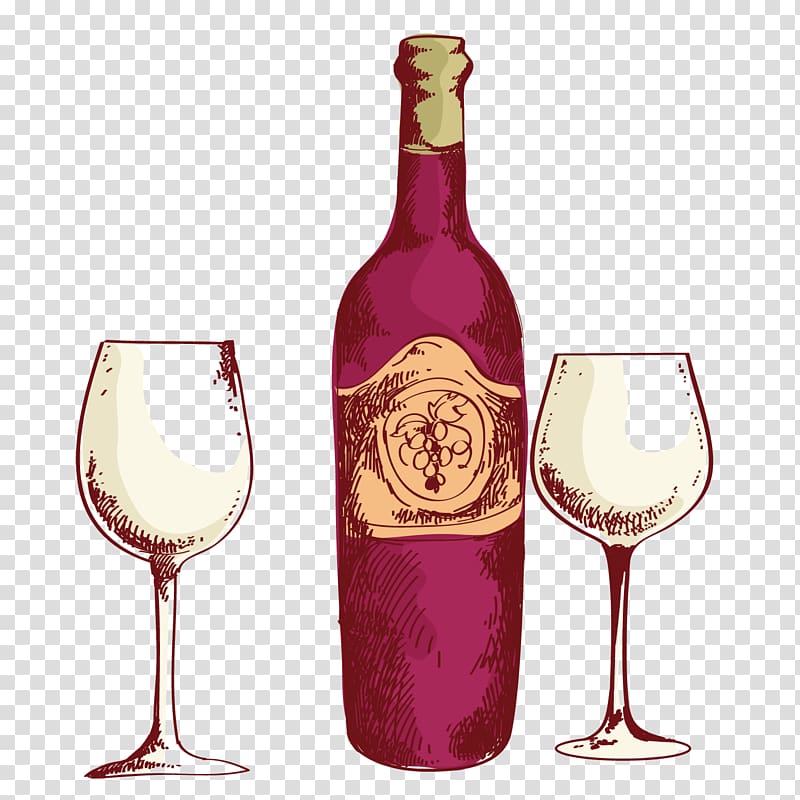 Red Wine White wine Dessert wine Wine cocktail, Hand-painted wine transparent background PNG clipart