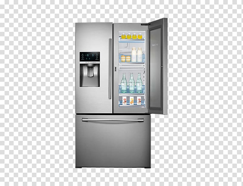 Samsung RF23HTEDBSR American ShowCase Fridge-Freezer Refrigerator Door Ice Makers, refrigerator transparent background PNG clipart