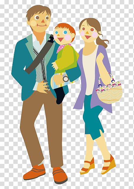 Child Parent Illustration, Parents bring their children transparent background PNG clipart