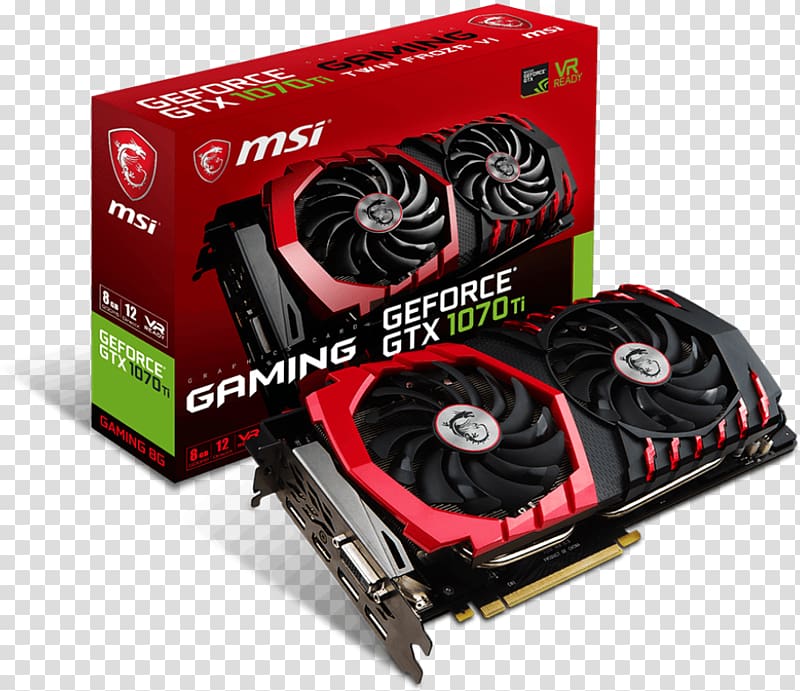 Graphics Cards & Video Adapters GDDR5 SDRAM NVIDIA GeForce GTX 1070 Ti MSI GeForce GTX 1070 TI TITANIUM 8G Graphics Card, nvidia transparent background PNG clipart