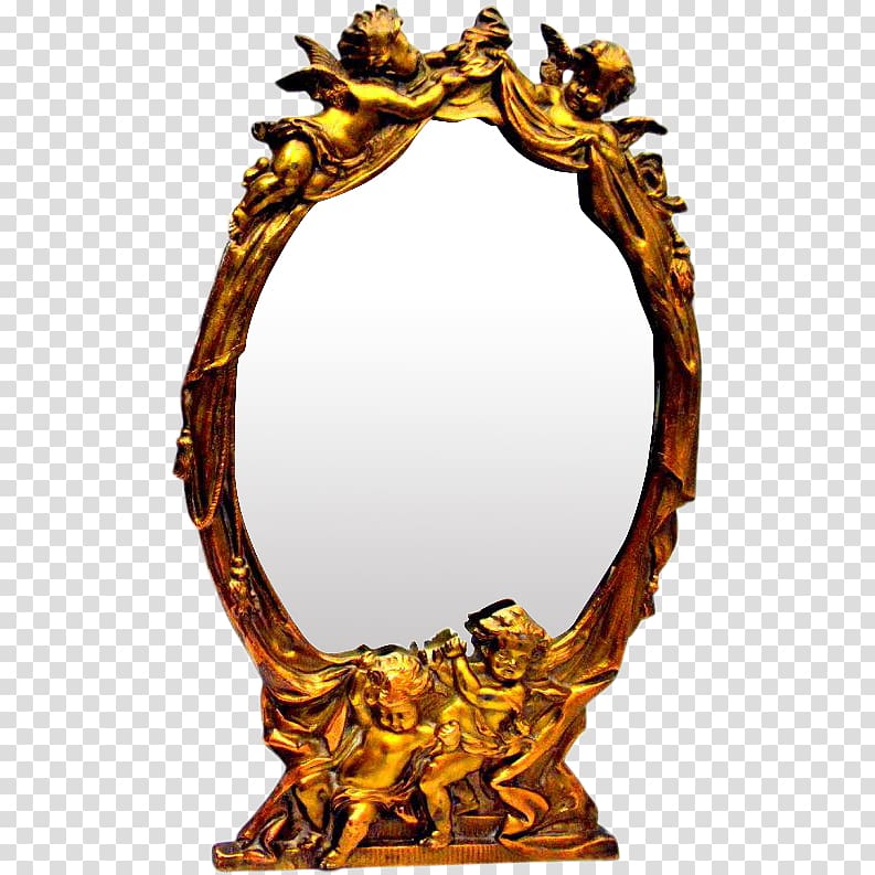 Frames Mirror Gilding Vanity Bronze, mirror transparent background PNG clipart