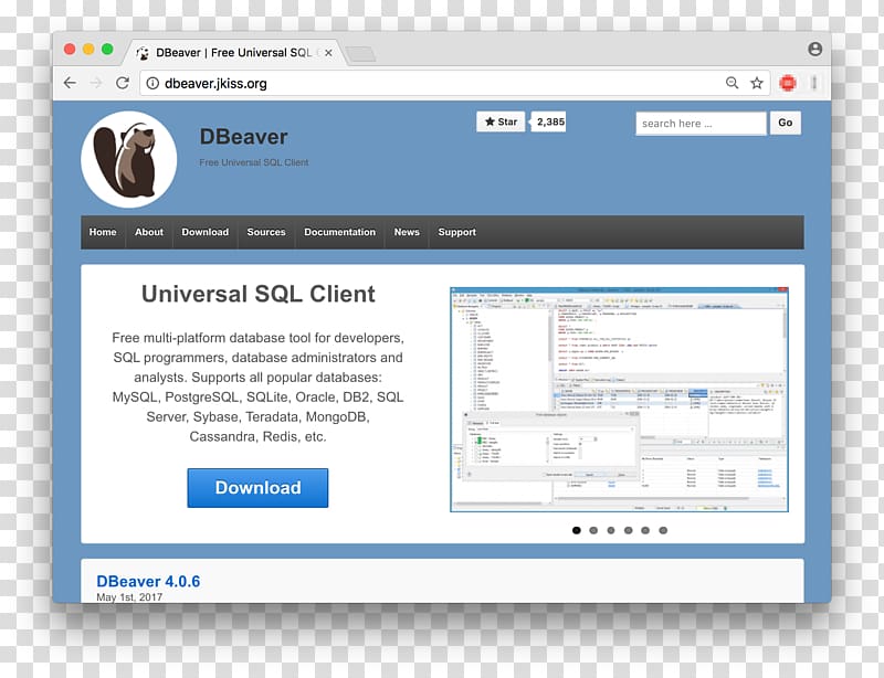 Computer program DBeaver Database PostgreSQL SQuirreL SQL Client, Amazon Redshift transparent background PNG clipart