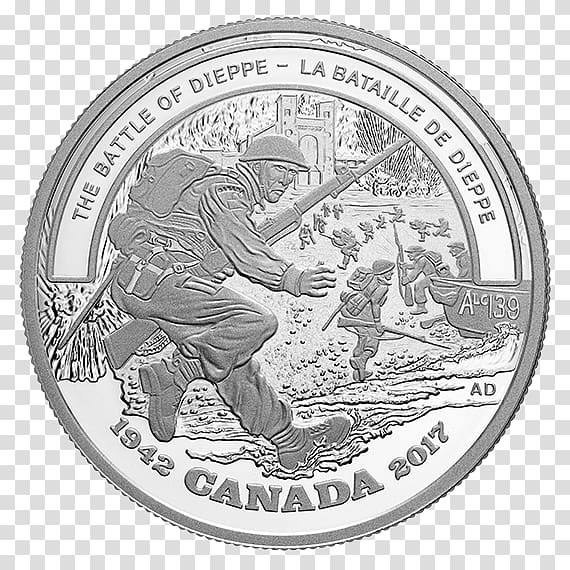 Silver coin Second World War Dieppe Raid, Coin transparent background PNG clipart