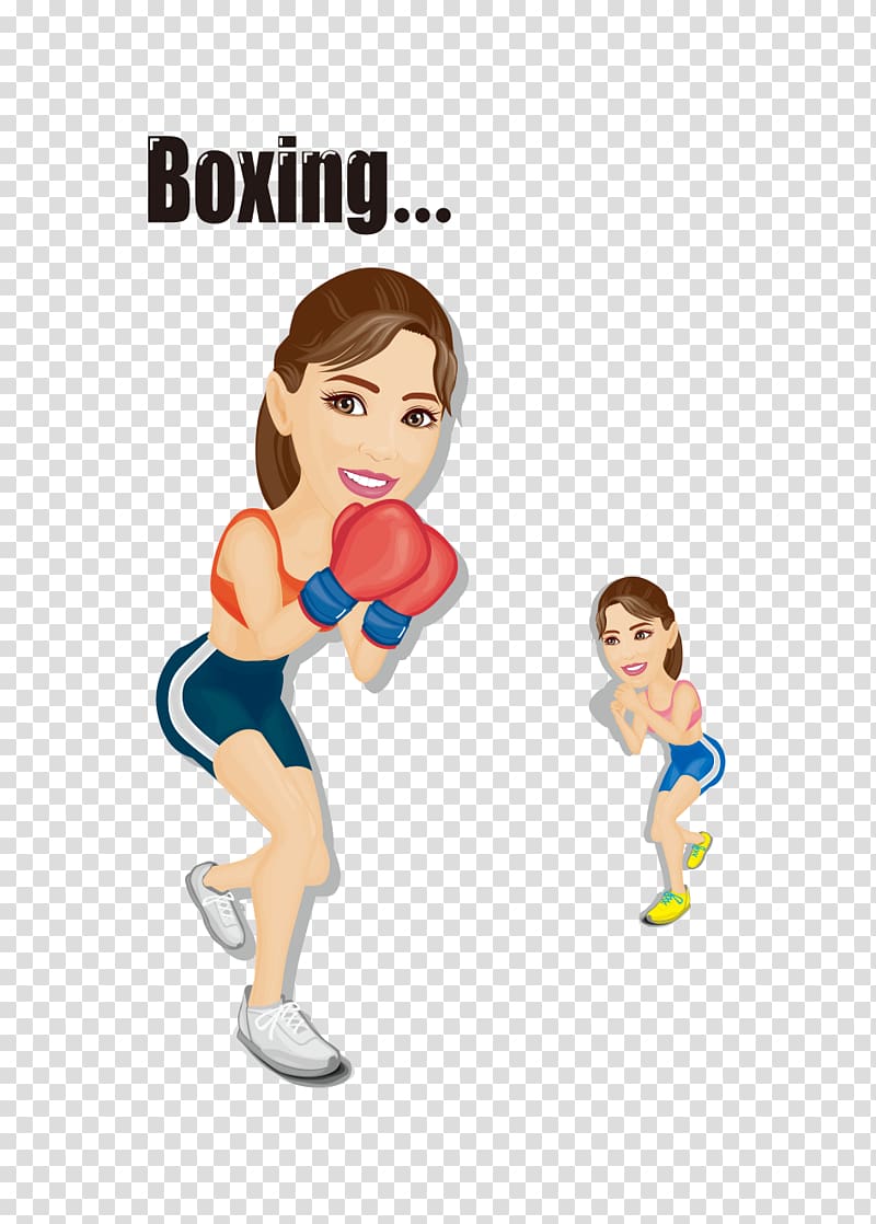 Laila Ali Boxing Illustration, Fitness girl transparent background PNG clipart