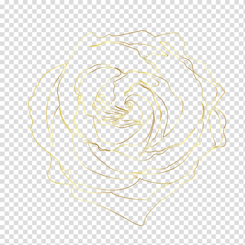 rose flower illustration, Rose Gold Line transparent background PNG clipart
