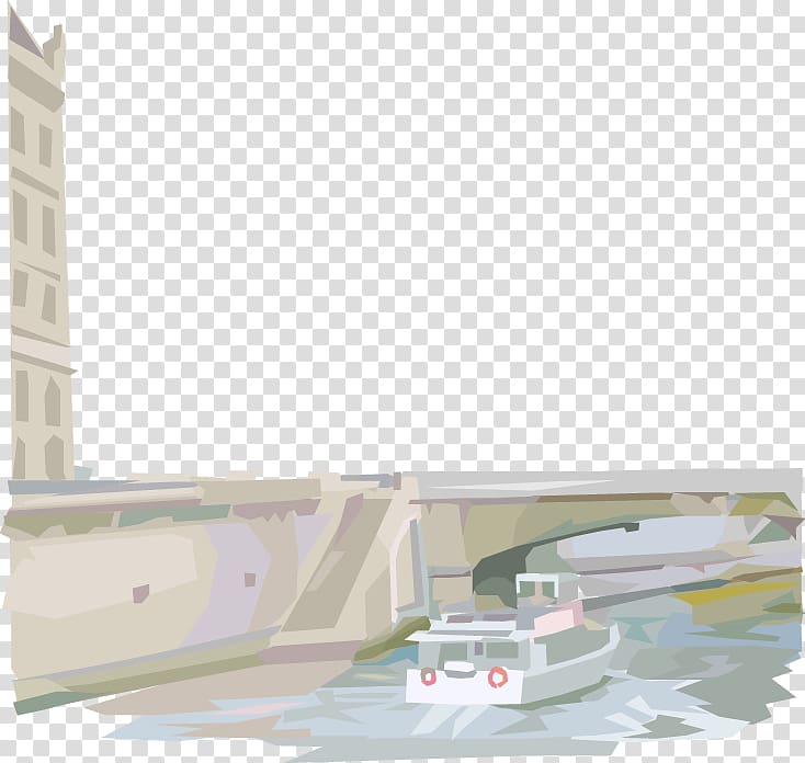 Notre-Dame de Paris Drawing Illustration, Europe bridge boat transparent background PNG clipart