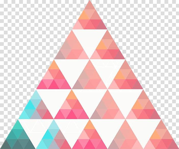 pink, white, and green geometric triangle , Triangle Illustration, Triangle transparent background PNG clipart